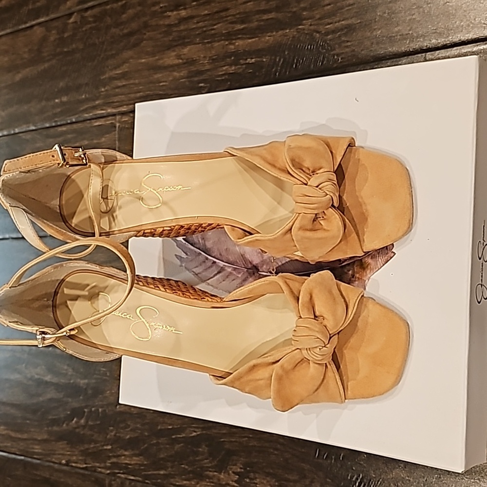 Jessica Simpson Tan Suede Wedges 8.5